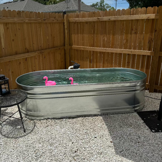 8ft Oval Galvanized Stock Tank Pool Package – Deposit Only